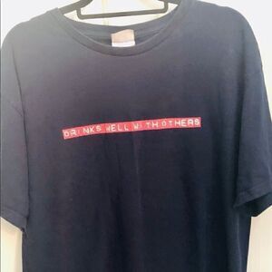 Men’s navy blue t shirt. Graphics